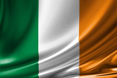 Bendera Irlandia dengan Lipatan