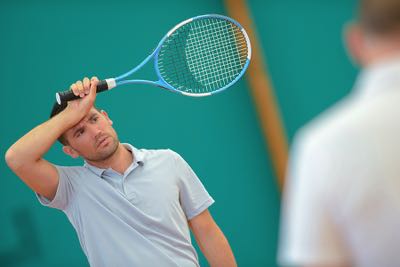 Angry tennis player