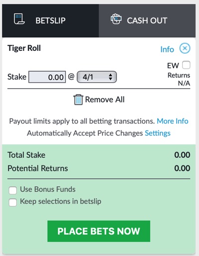 Ante Post Betting Example