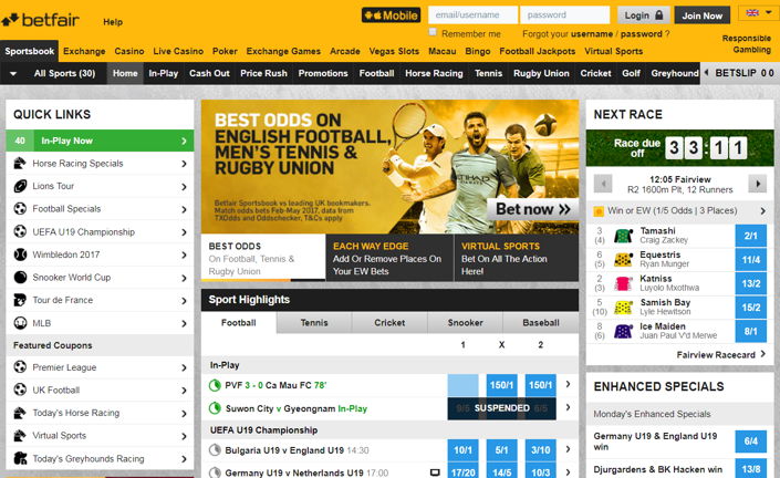 Betfair Screenshot