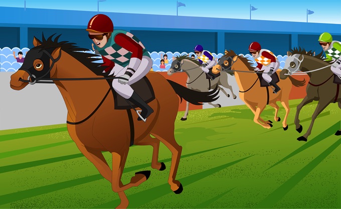 Horse race illustration